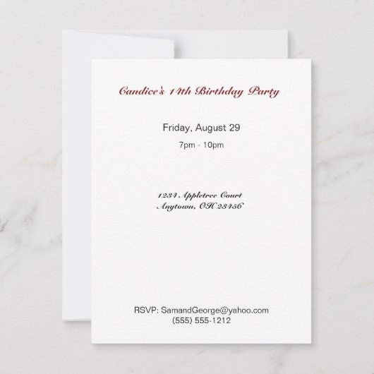 Emoji souriant avec Ballons rouges Invitation (Dos)