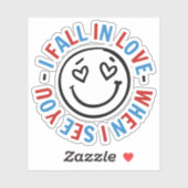 Emoji Sticker, Blue, Red, Love, Cute Smilling Sticker (Vel)