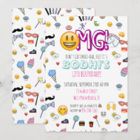 Emoji-thema feestuitnodiging