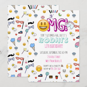 Emoji-thema feestuitnodiging kaart