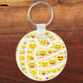 Emoji Theme Netball Ball Design Sleutelhanger (Voorkant)
