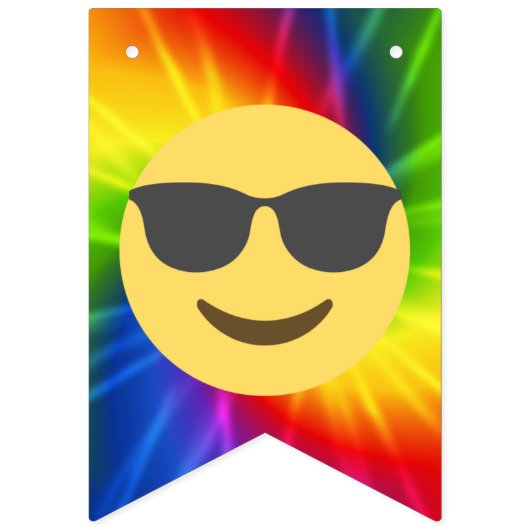 Emoji Tie Dye Birthday Banner (Eerste vlag)