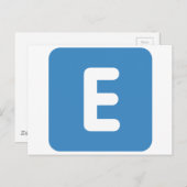 emoji Twitter - Letter E Briefkaart (Voorkant / Achterkant)