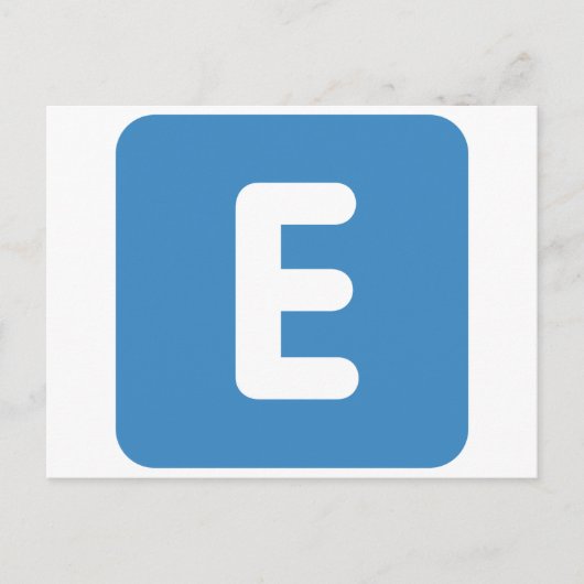emoji Twitter - Letter E Briefkaart (Voorkant)