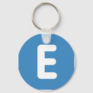 emoji Twitter - Letter E Sleutelhanger