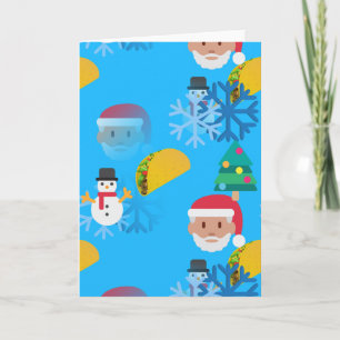 emoji van de Kerstmistaco Feestdagen Kaart