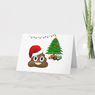 emoji van Kerstmispoo Feestdagen Kaart