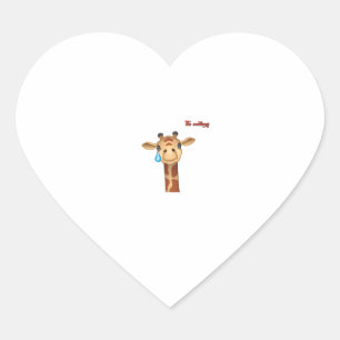 Emoji verdrietig huilen giraffe gezicht hart sticker