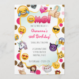 Emoji Verjaardag Uitnodiging - Emoji Thema Uitnodi