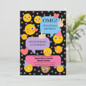 emoji verjaardagsfeestje kaart (Staand voorkant)