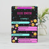 Emoji verjaardagsuitnodiging kaart (Staand voorkant)