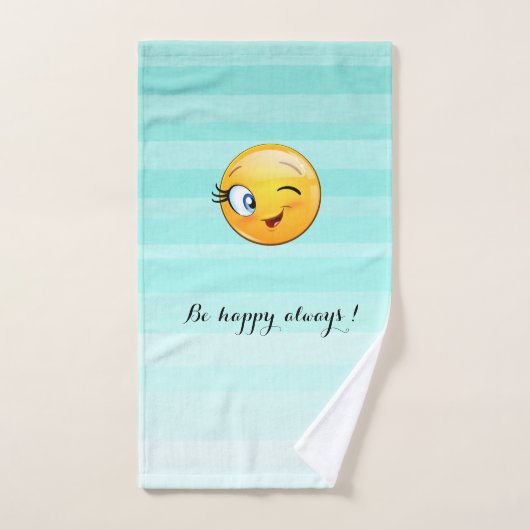 Emoji visage-être heureux toujours (Serviette à main)