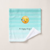 Emoji visage-être heureux toujours (Gant de toilette)