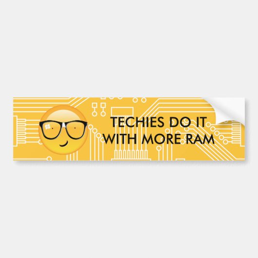Emoji Volleally Techie ID229 Bumpersticker (Voorkant)