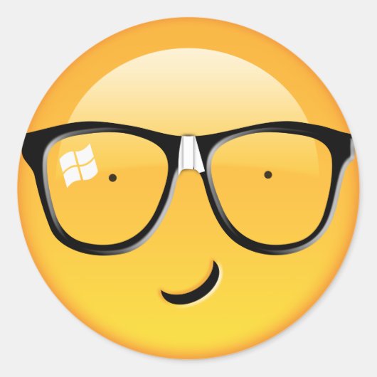 Emoji Volleally Techie ID229 Ronde Sticker (Voorkant)