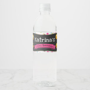 Emoji Water Bottle Labels Polka Dot Birthday Party Waterfles Etiket