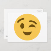 Emoji Wink Briefkaart (Voorkant / Achterkant)
