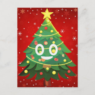 Emoji Xmas Tree Design Feestdagenkaart
