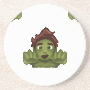 emoji zombie man zandsteen onderzetter
