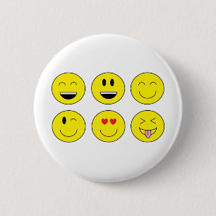 "Emojis"-Button Ronde Button 5,7 Cm
