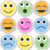 Emojis coloré face Emoticons Stickers (Devant)