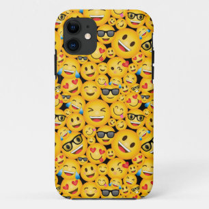 Emojis Gele Gelukkig Gezicht Emoticons Coole Gezic iPhone 11 Hoesje