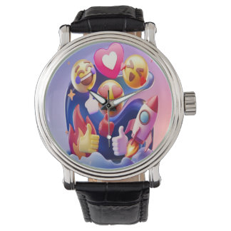 Emoji's ontketenen een leuk, kleurrijk avontuur horloge