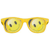 Emojo Face Party Emoticon Yellow Rave Retro Zonnebril (Voorkant)