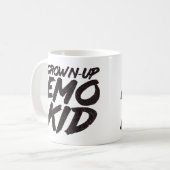 Emoo-kind zwarte glitter koffiemok (Voorkant links)