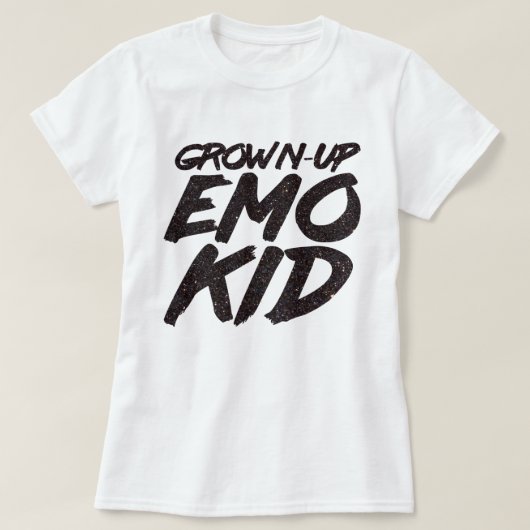 Emoo-kind zwarte glitter t-shirt (Design voorkant)