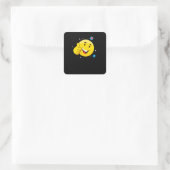 Emote Smile duikt op Emoticon Funny Face Vierkante Sticker (Tas)