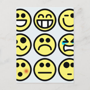 emoticon blij gezicht briefkaart