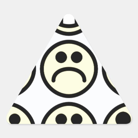 emoticon blij gezicht driehoek sticker (Voorkant)