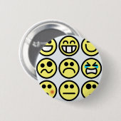 emoticon blij gezicht ronde button 5,7 cm (Voorkant /achterkant)