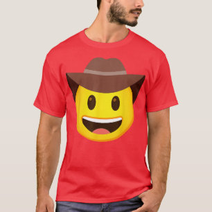Emoticon Cowboy Pet Gezicht T-shirt