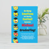 Emoticon Happy Cute Graduation Party Invitation (Debout devant)