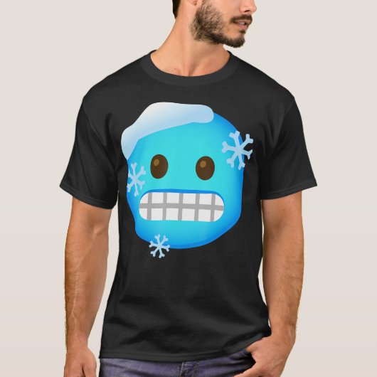 Emoticon Koud Bevriezend Gezicht T-shirt (Voorkant)