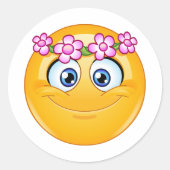 Emoticon met een moerasleed ronde sticker (Voorkant)