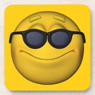 Emoticon met zonnebril drankjes onderzetter