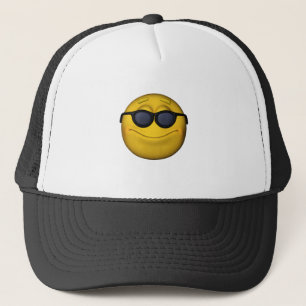 Emoticon met zonnebril trucker pet