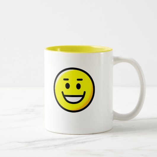 Emoticon Mok: glimlachen Tweekleurige Koffiemok (Rechts)