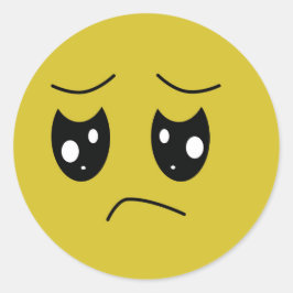 emoticon ongelukkig ronde sticker