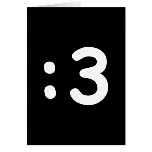 Emoticon visage chat : 3 carte de voeux (Devant)