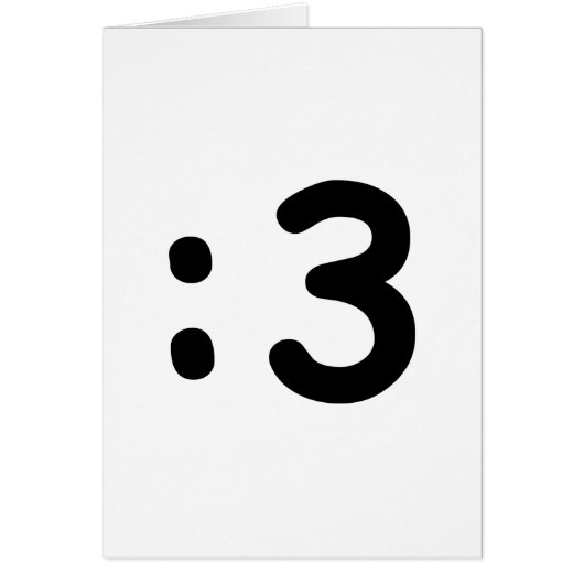 Emoticon visage chat : 3 carte de voeux (Devant)