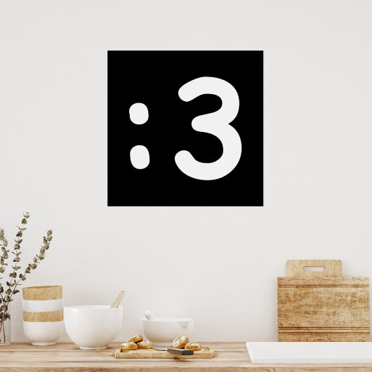 Emoticon visage chat : 3 Poster (Cuisine)