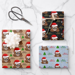 émoticône de noël avec papier d'emballage de chape
