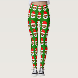 émoticônes de père Noël en afrique leggings