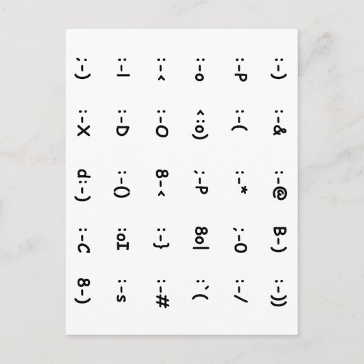 Emoticons Briefkaart (Voorkant)