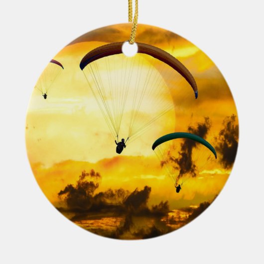 Emoties Adventure Fly Parachute Paragliding Keramisch Ornament (Voorkant)