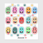 Emoties kleurige gezichten sticker (Vel)